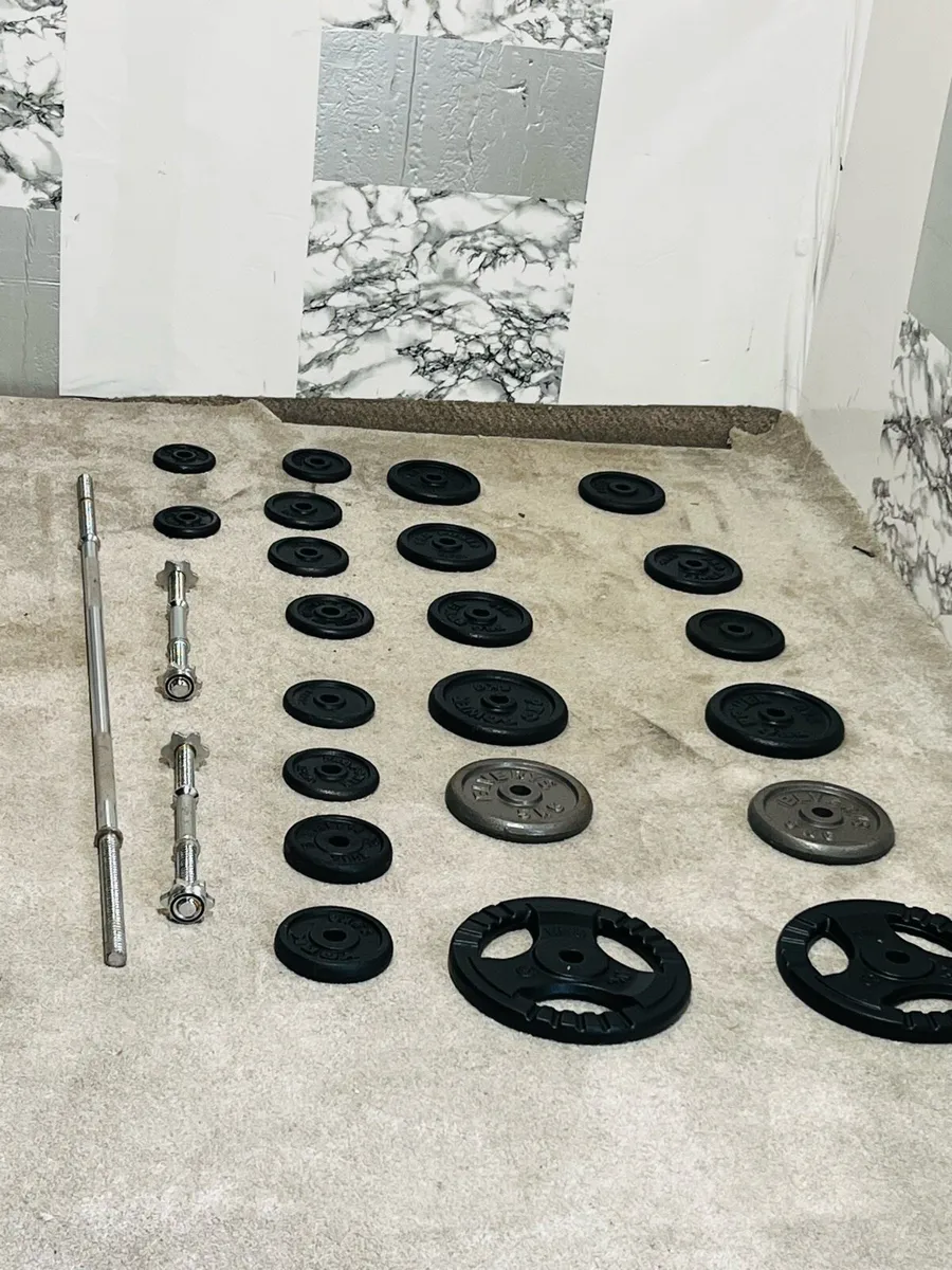 CAST IRON WEIGHTS SOLID BAR DUMBBELLS - Image 2