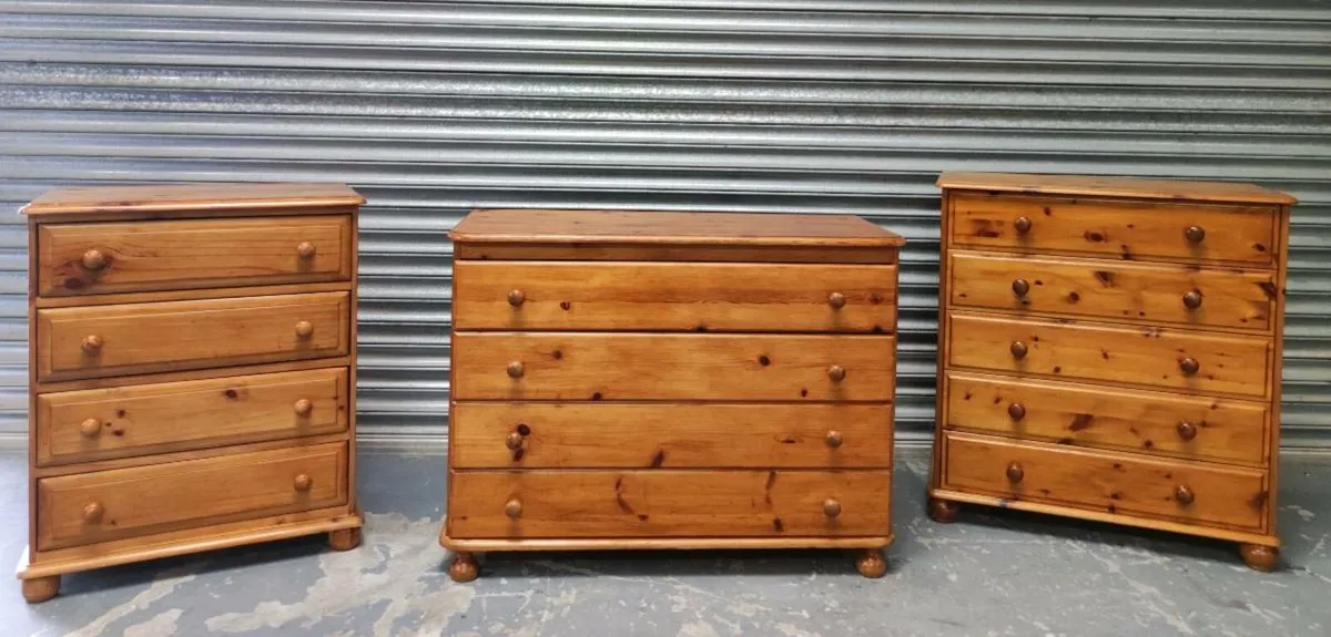 3 Solid pine chest of drawers 
*Delivery - Image 1