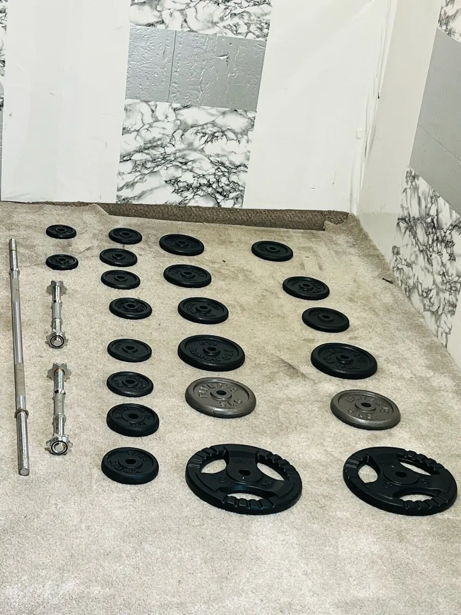 CAST IRON WEIGHTS SOLID BAR DUMBBELLS - Image 3