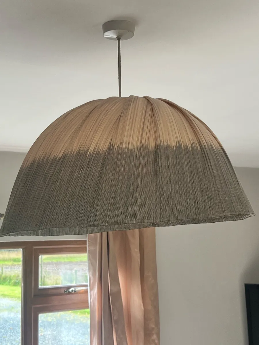 Dipped Dye Pleated Bamboo Lampshade - Image 3