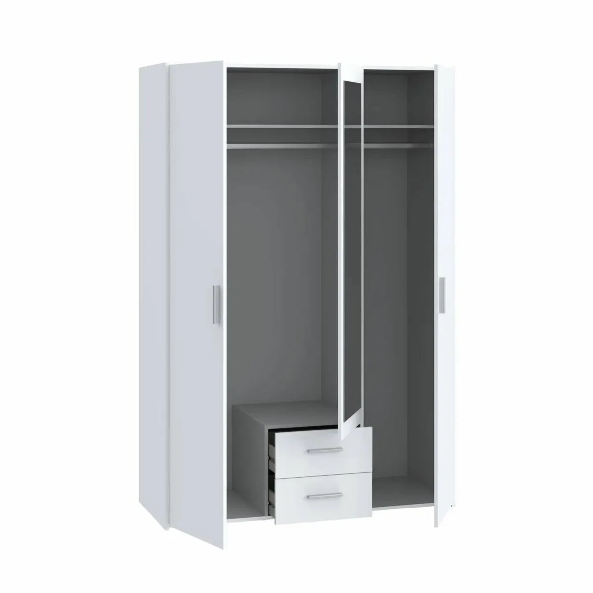 Premium 3-Door Wardrobe with Mirror & Drawers - Image 2