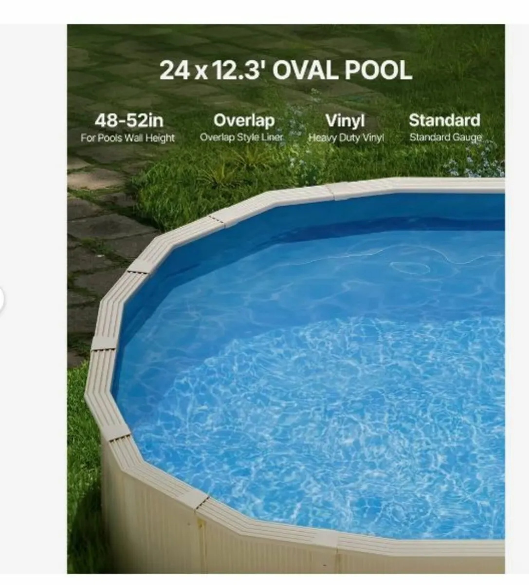 Oval Pool Liner, 24 x 12.3 ft, Swimming - Image 2