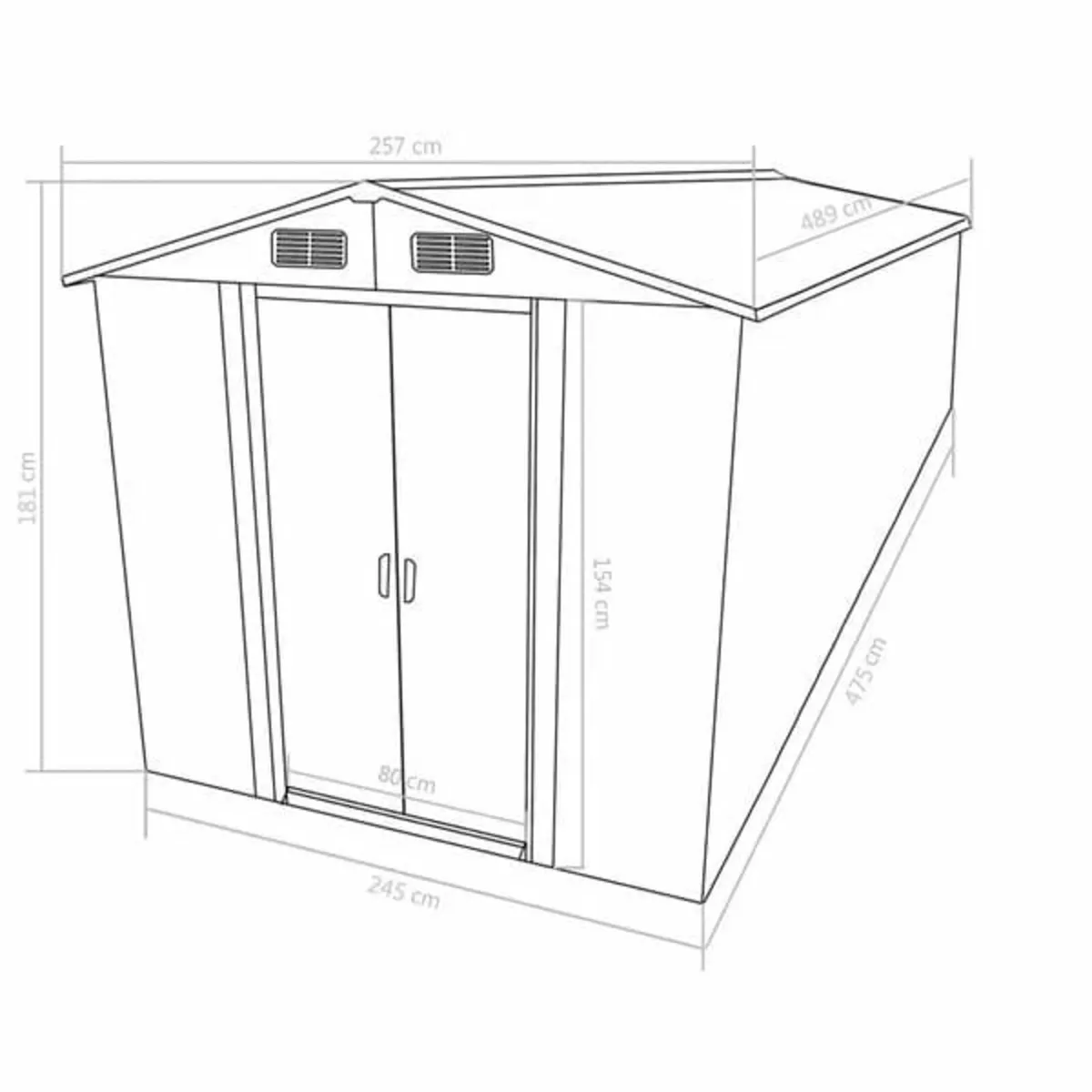 Garden Shed 257x489x181 cm Metal Green

Descriptio - Image 2