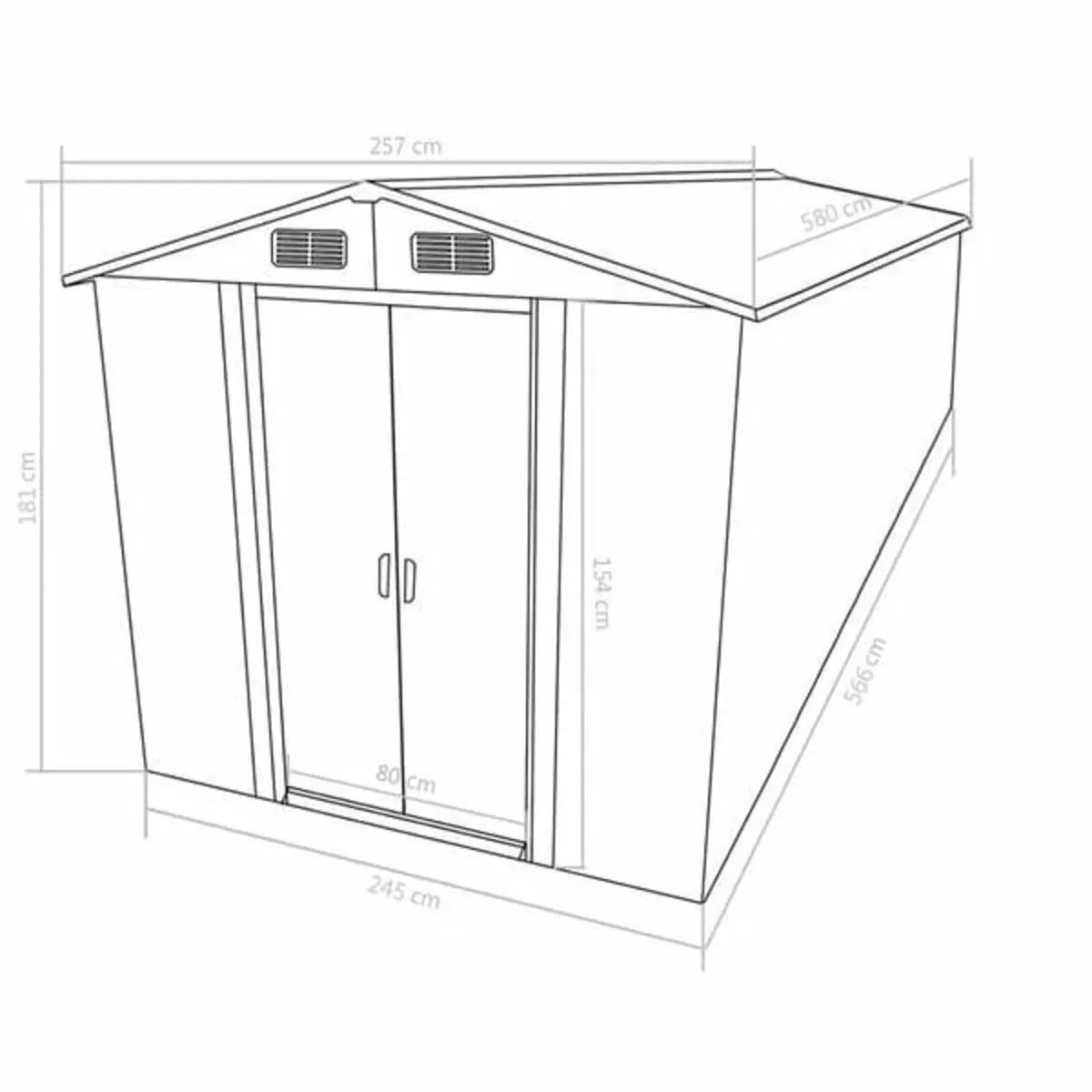 Garden Shed 257x580x181 cm Metal Green

Descriptio - Image 2