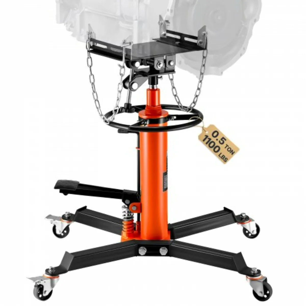 Transmission Jack 1100 lbs 2-Stage Hydraulic High - Image 1