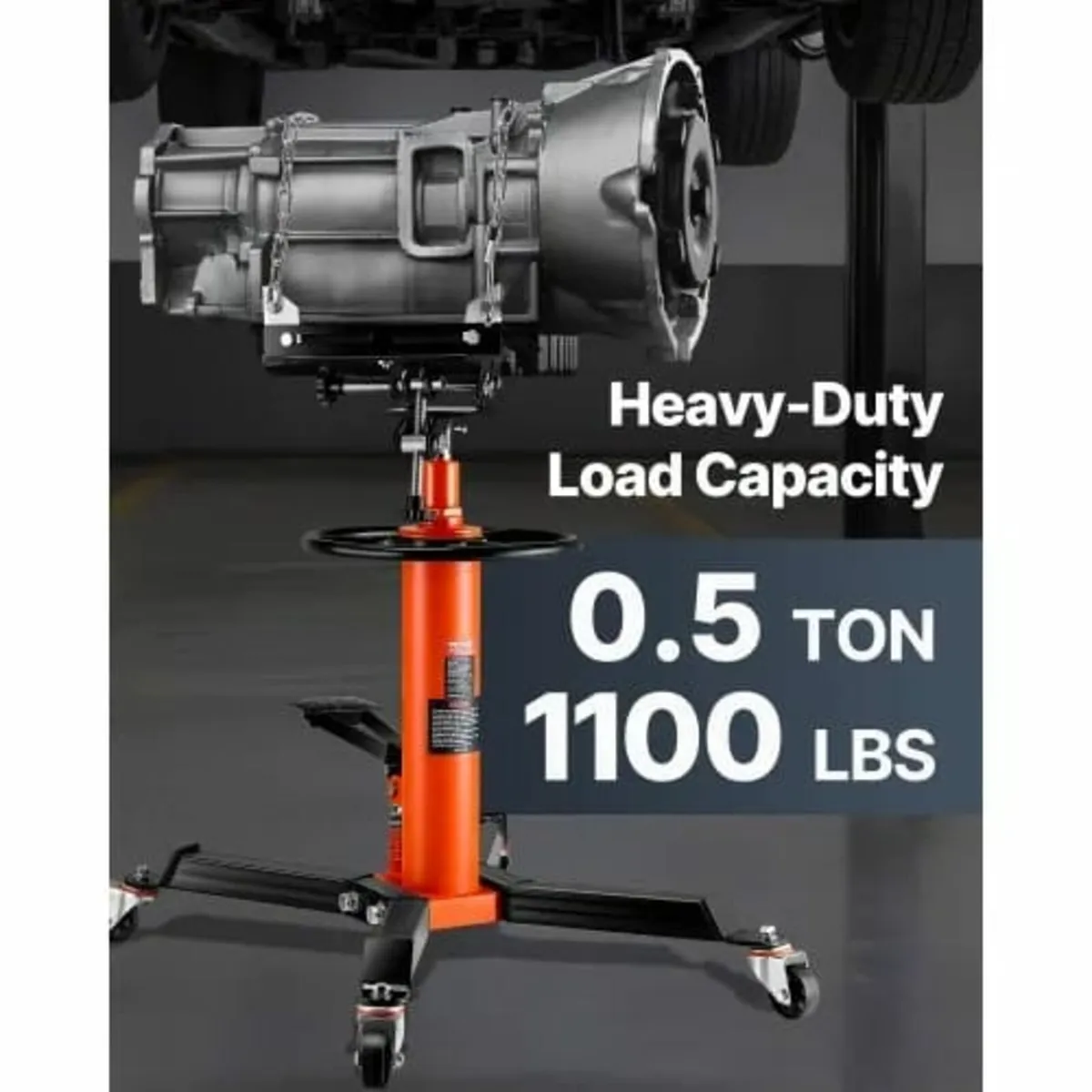 Transmission Jack 1100 lbs 2-Stage Hydraulic High - Image 4