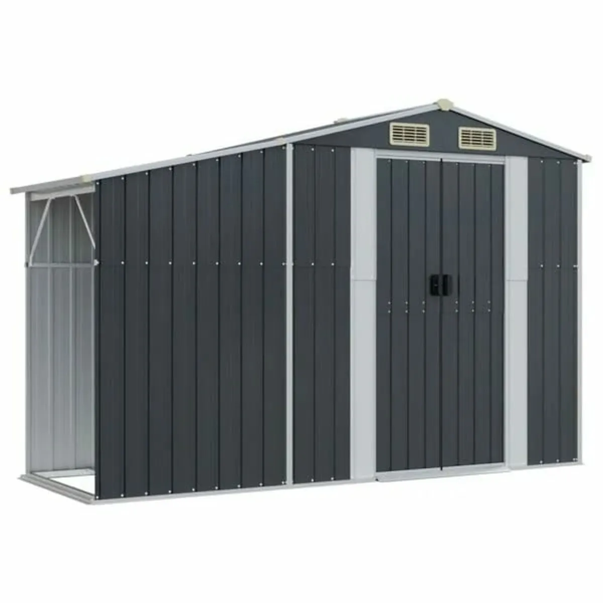 Garden Shed Anthracite 277x93x179 cm Galvanised St - Image 2