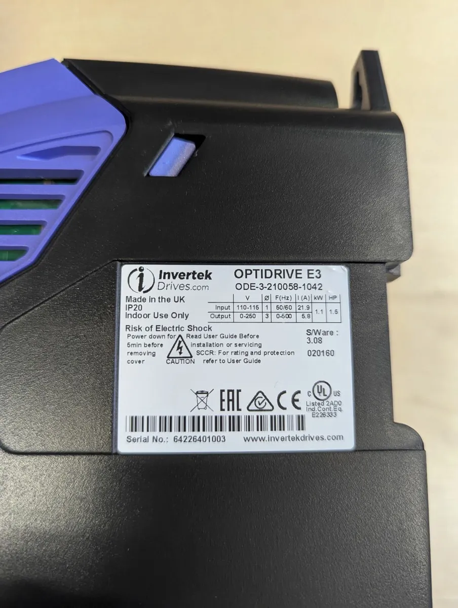VFD 1.1KW 5.8A 110-115V input,  Variable Frequency - Image 4