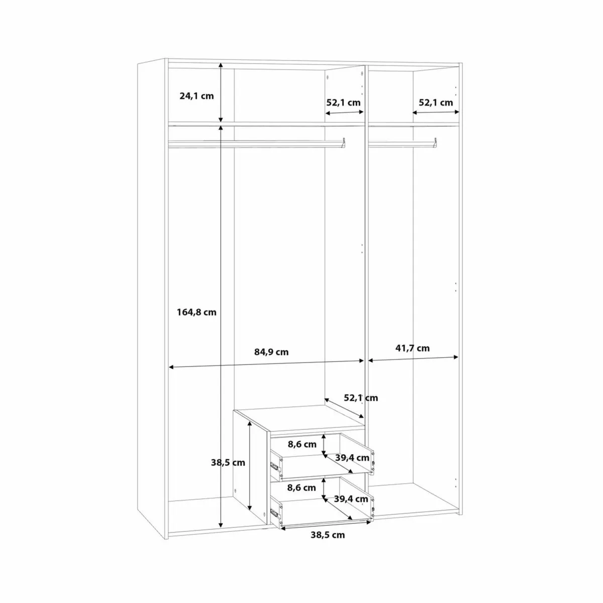 Premium 3-Door Wardrobe with Mirror & Drawers - Image 3
