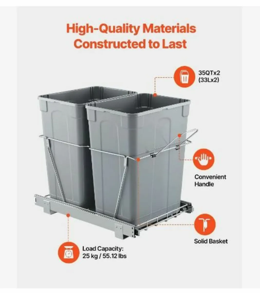 Pullout Trash Can for Kitchen Cabinets - Image 3
