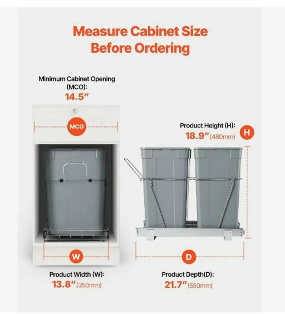 Pullout Trash Can for Kitchen Cabinets - Image 4