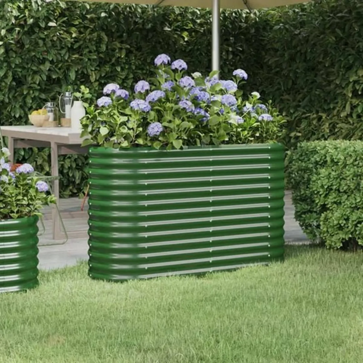 Garden Raised Bed Galvanised Steel 114x40x68 cm Gr - Image 1