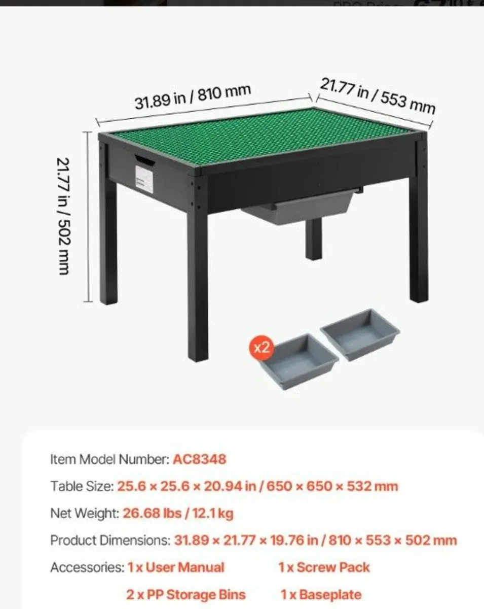 2-in-1 Kids Wooden Activity Table with Storage Per - Image 4