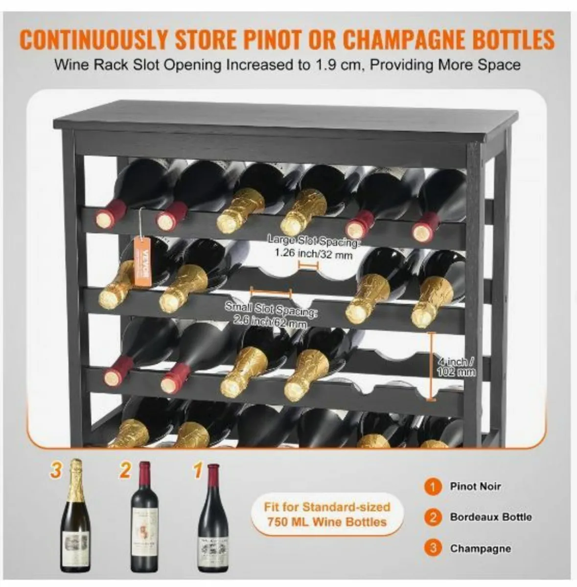 42 Bottle Modular Wine Rack - Image 3