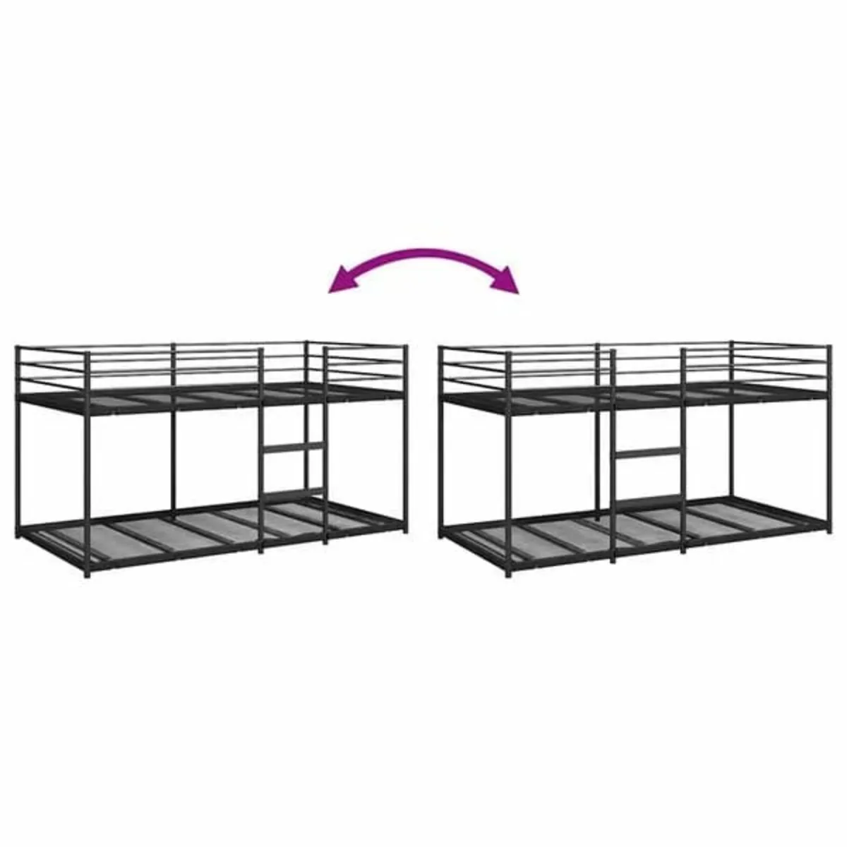 Bunk Bed without Mattress Black 90x190 cm Steel

D - Image 4