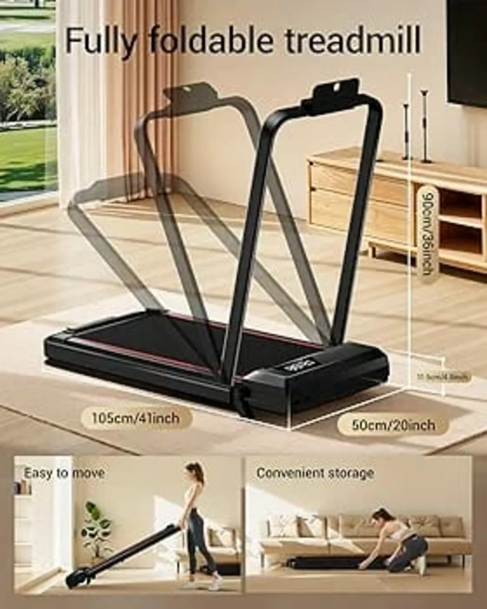 Walking Pad Treadmill with 9% Incline, Folding Tre - Image 2