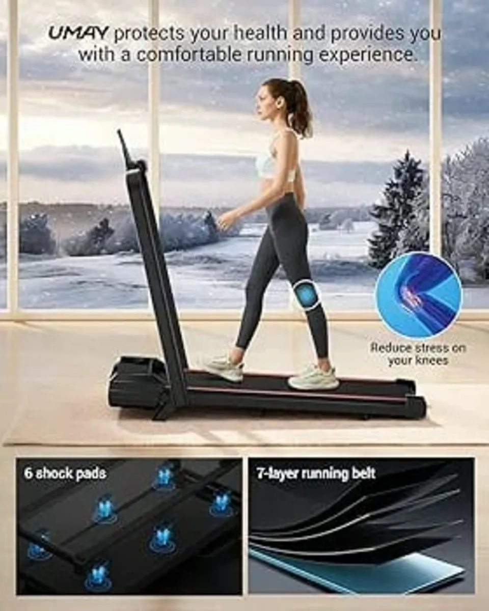 Walking Pad Treadmill with 9% Incline, Folding Tre - Image 4