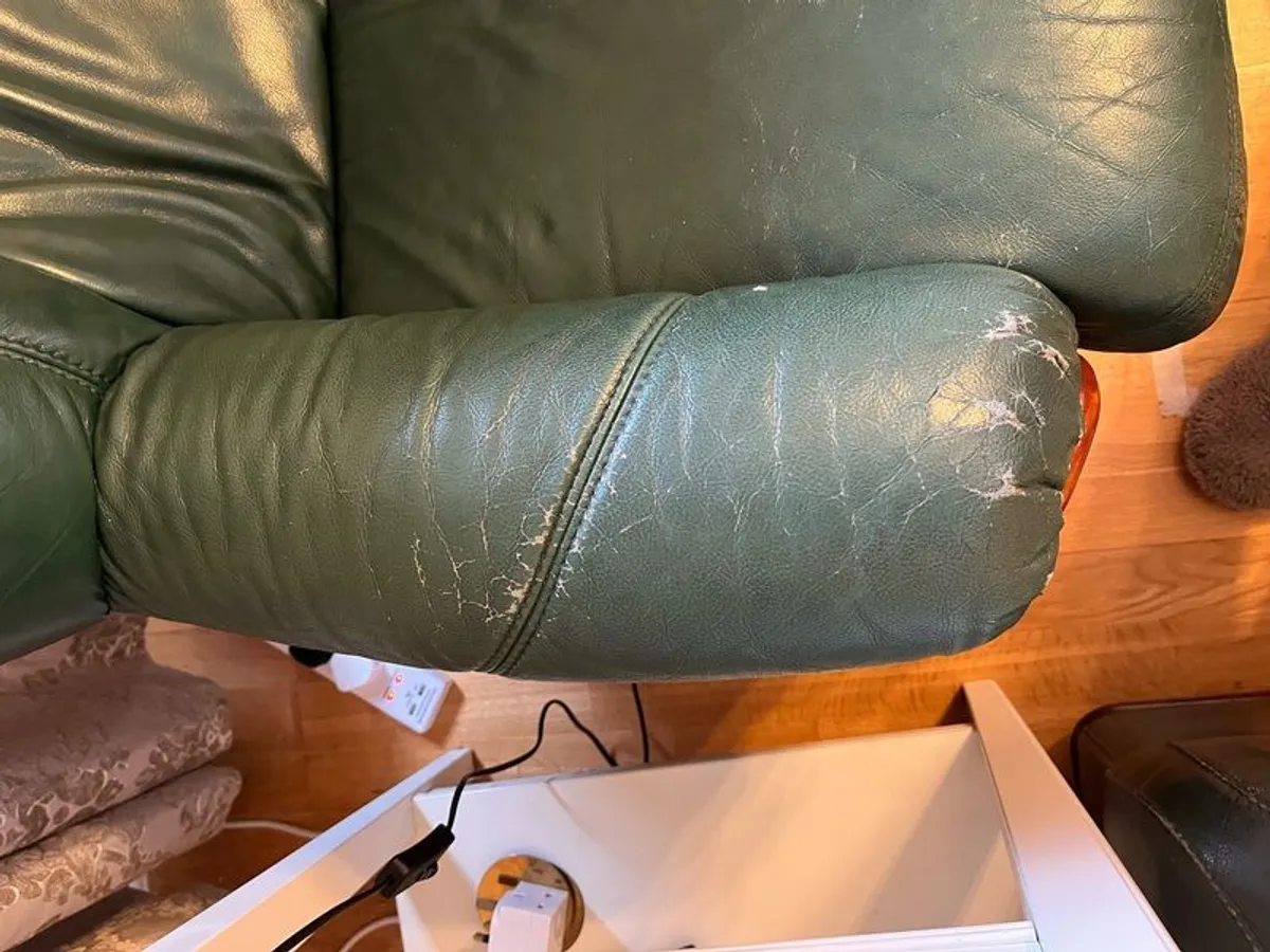 Free Leather Sofa and matching Pouffe - Image 3