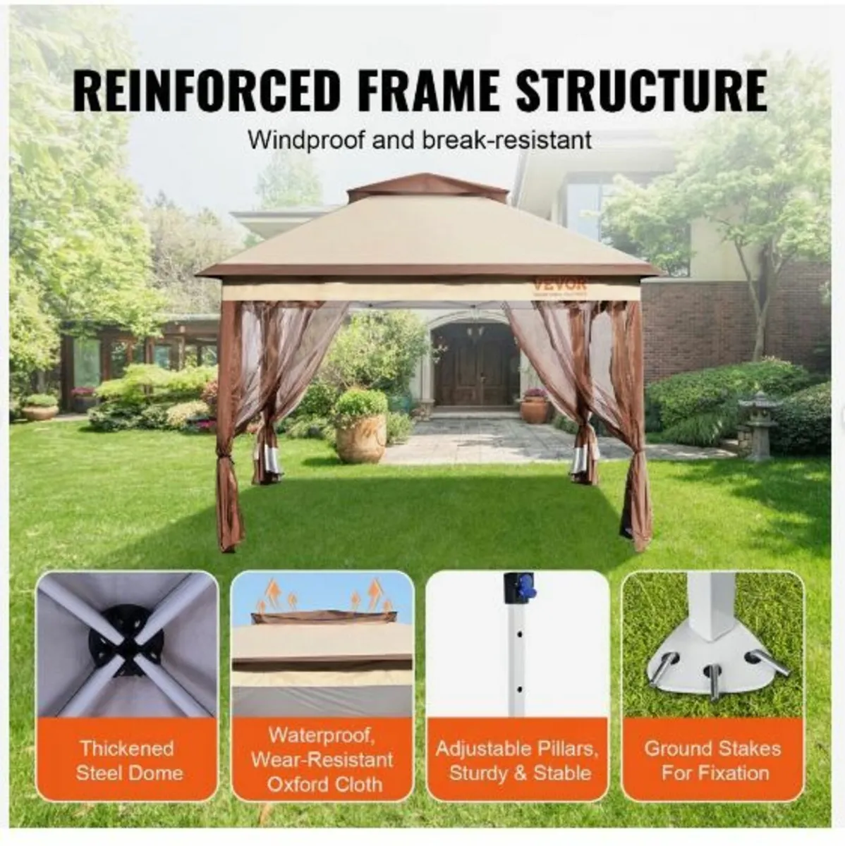 Patio Gazebo, 11 x 11 FT Pop up Gazebo - Image 4