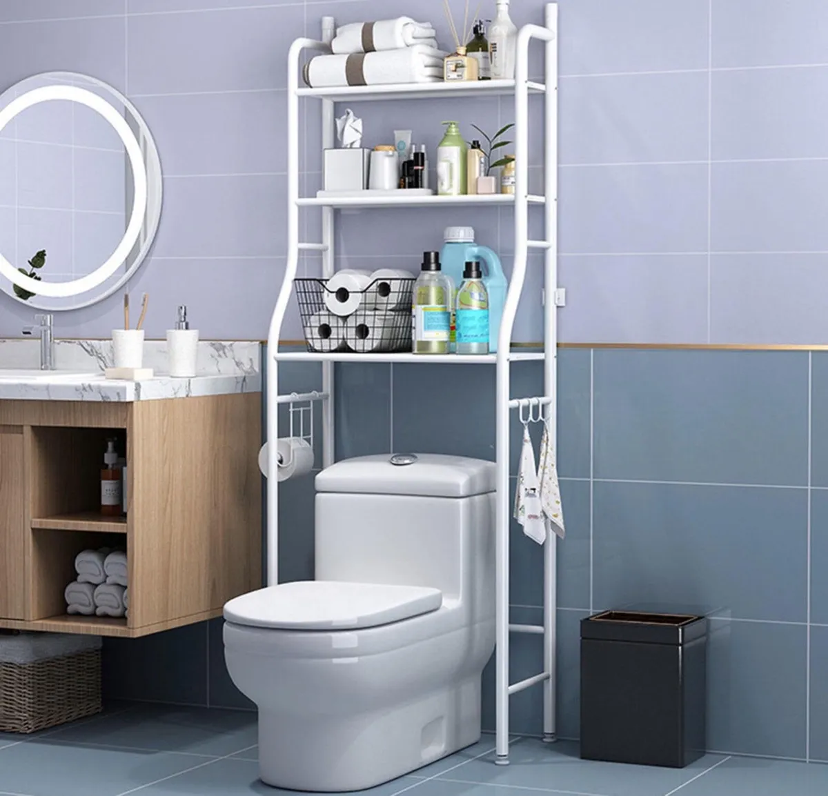 3 Tier Bathroom Shelf Over Toilet Storage Rack NEW - Image 4
