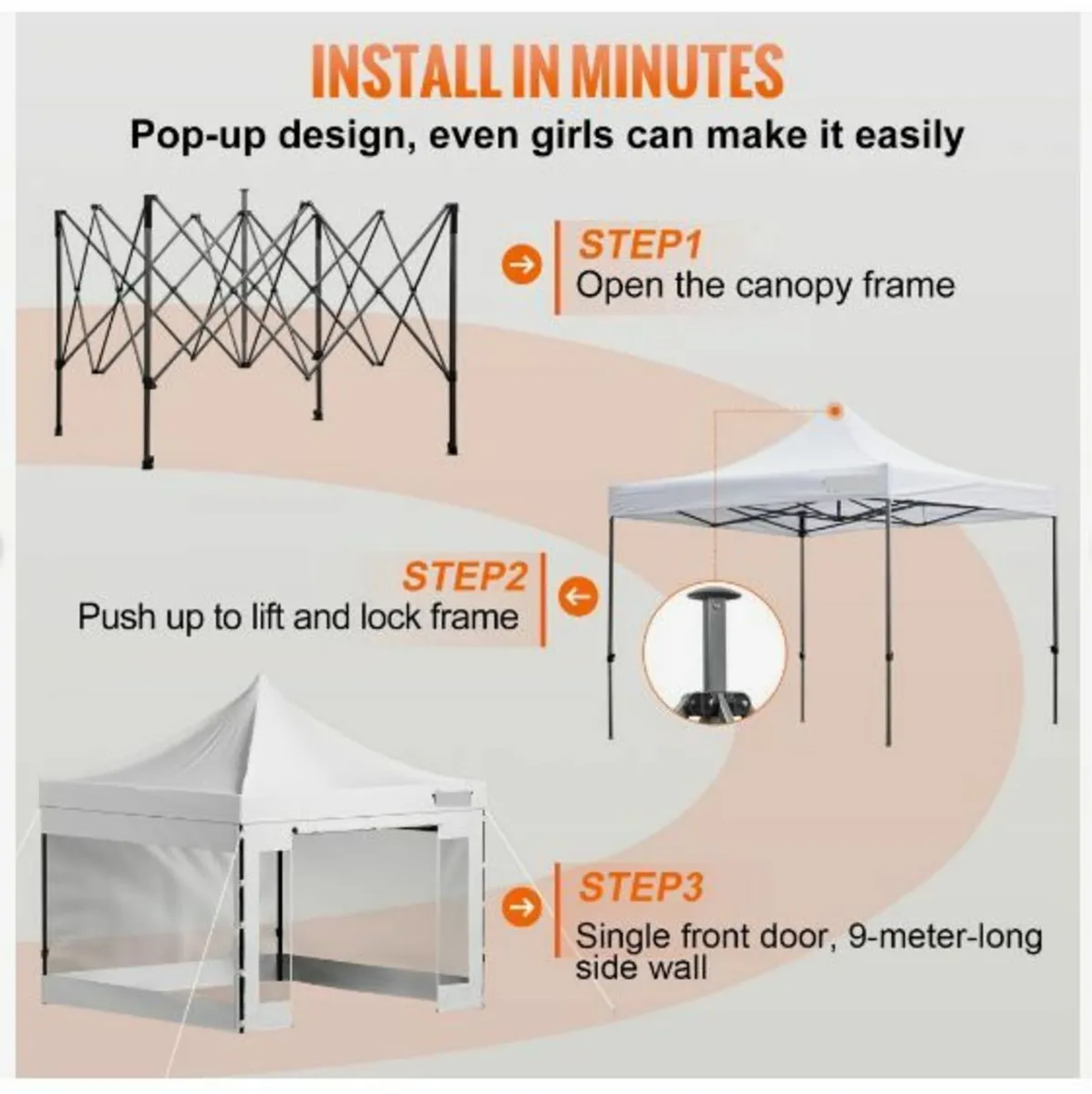 Pop Up Canopy Tent Waterproof Instant Gazebo - Image 4