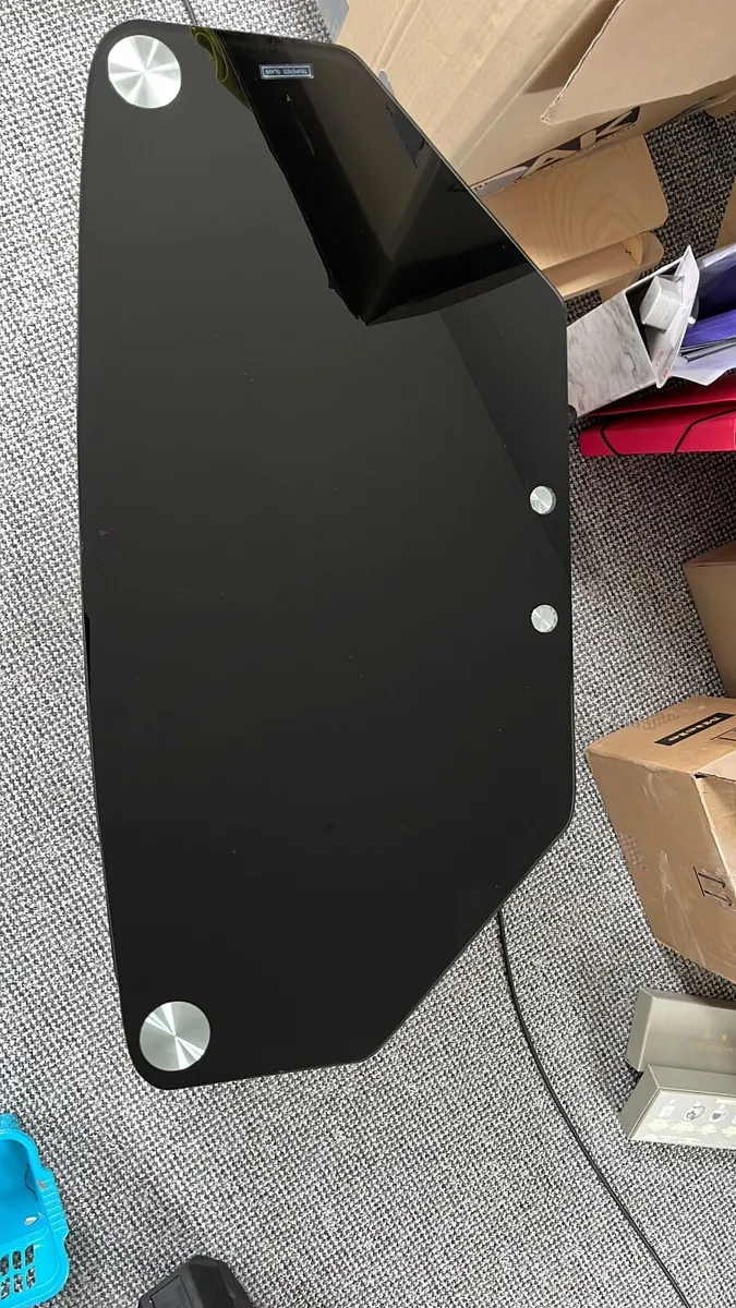 TV stand - black tempered glass - Image 2
