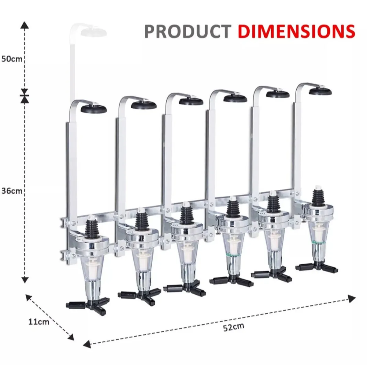 6 Bottle Wall Mounted Optic Dispenser Home Bar NEW - Image 4