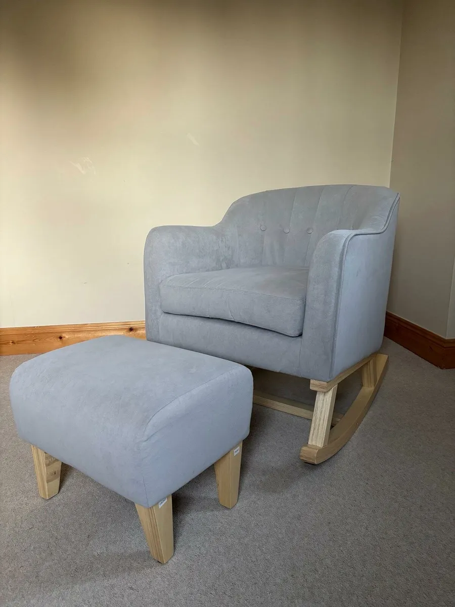 Babylo Haven Rocking chair + foot stool (grey) - Image 1