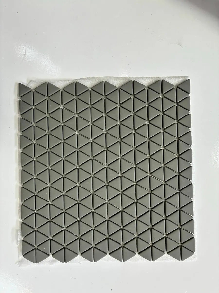 Taupe triangle mosaic sheet tiles   5.1m2 in stock
