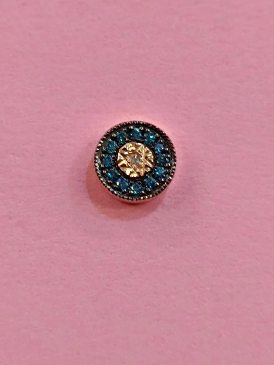14k Gold Diamond & Blue Sones Earrings, Studs - Image 1
