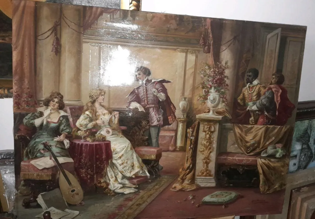 Large antique oil painting Heinz Pinggera 1911 - Image 2