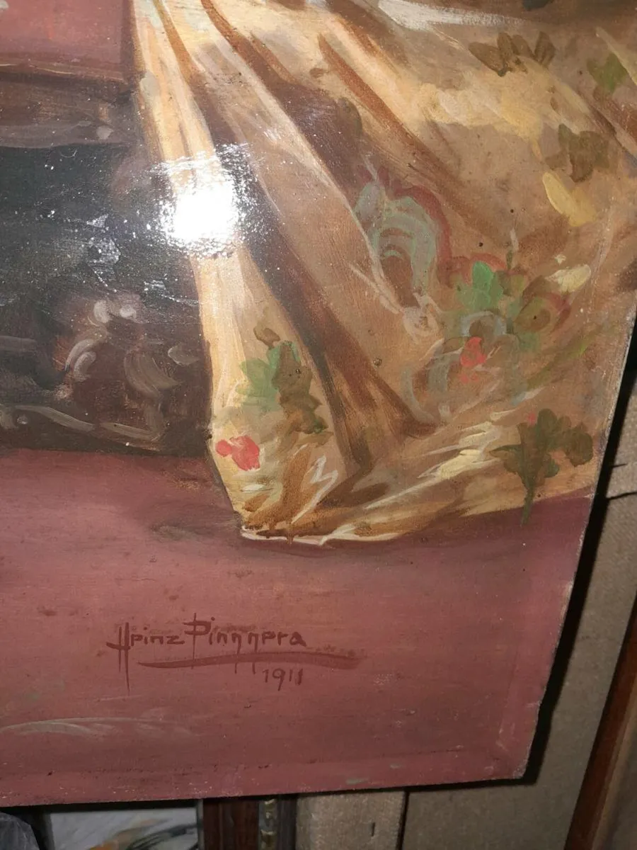 Large antique oil painting Heinz Pinggera 1911 - Image 4