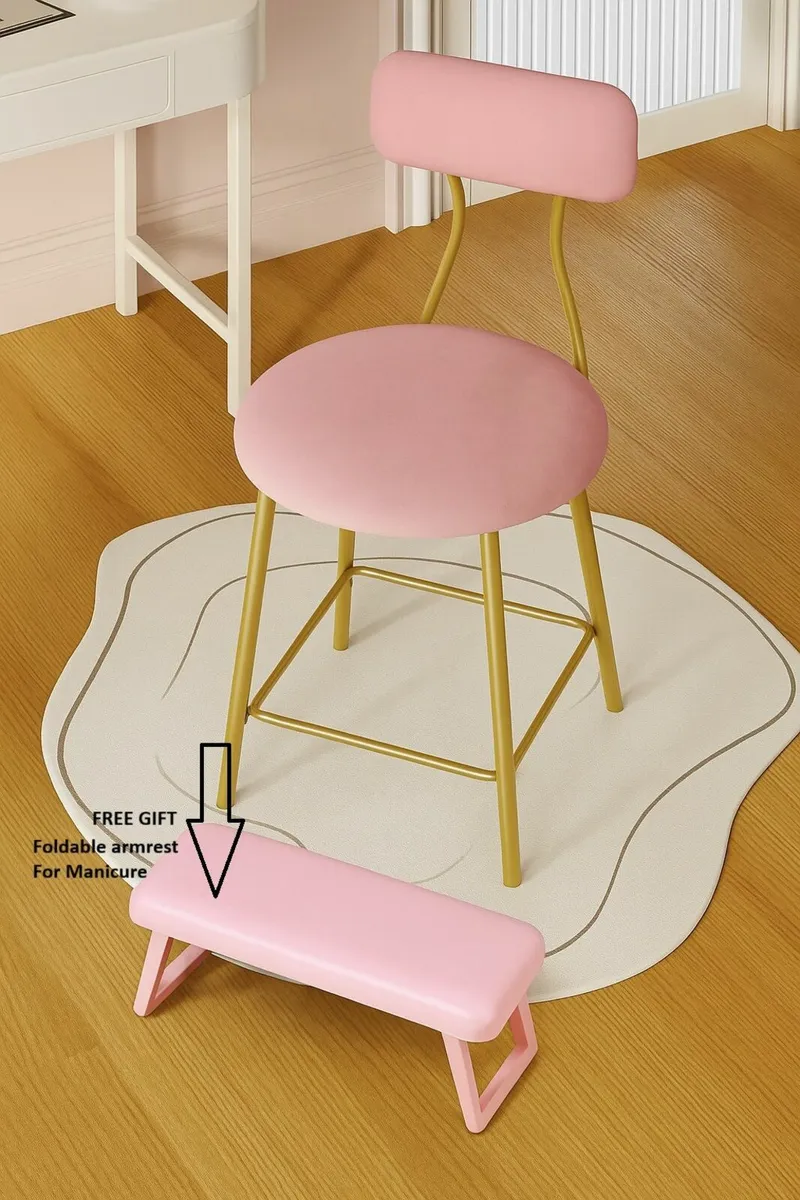 Dressing Table Chair Vanity Chair Pink Stool - Image 1
