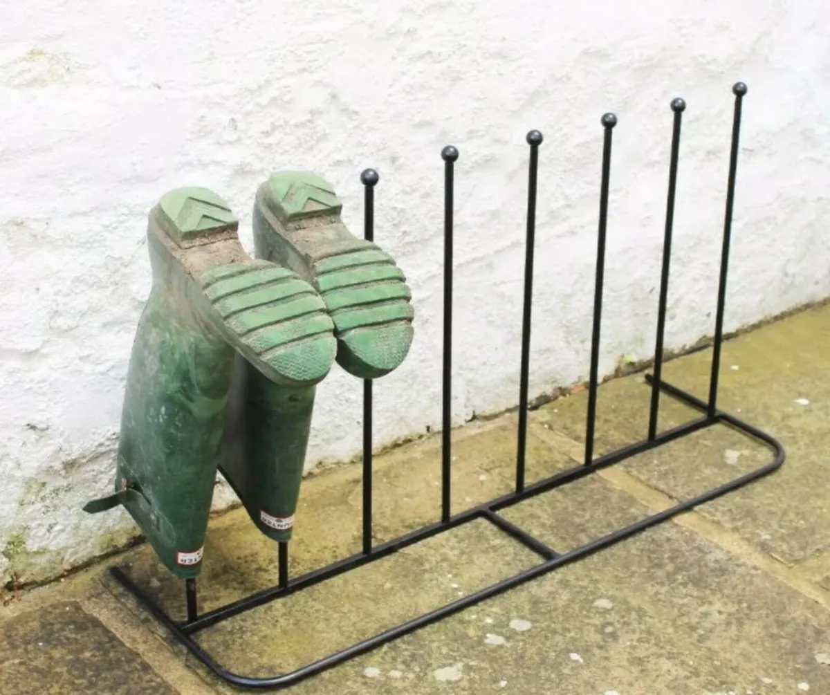 Welly Boot Rack (Holds 4 Pairs) Steel Black NEW - Image 1