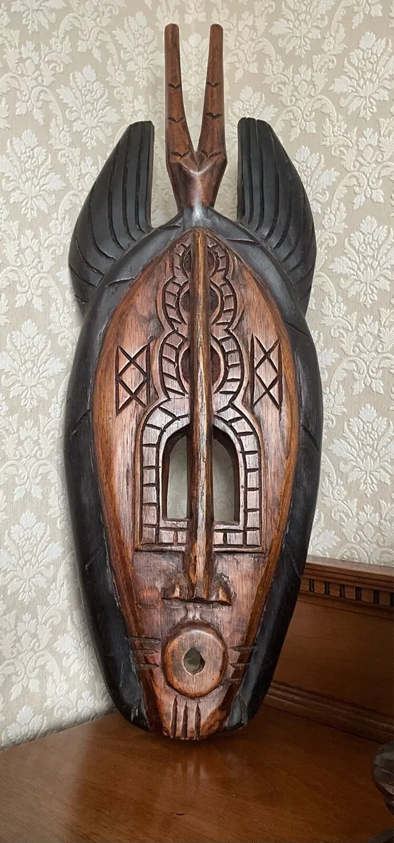 Unique African Carved Wood Face Mask - Image 4