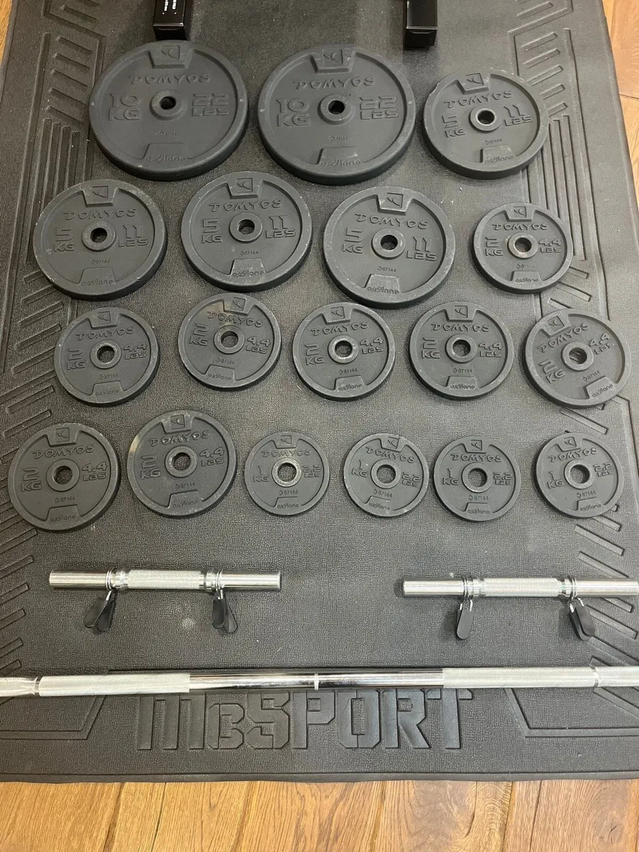 Bench barbell dumbbells and weights - Image 3