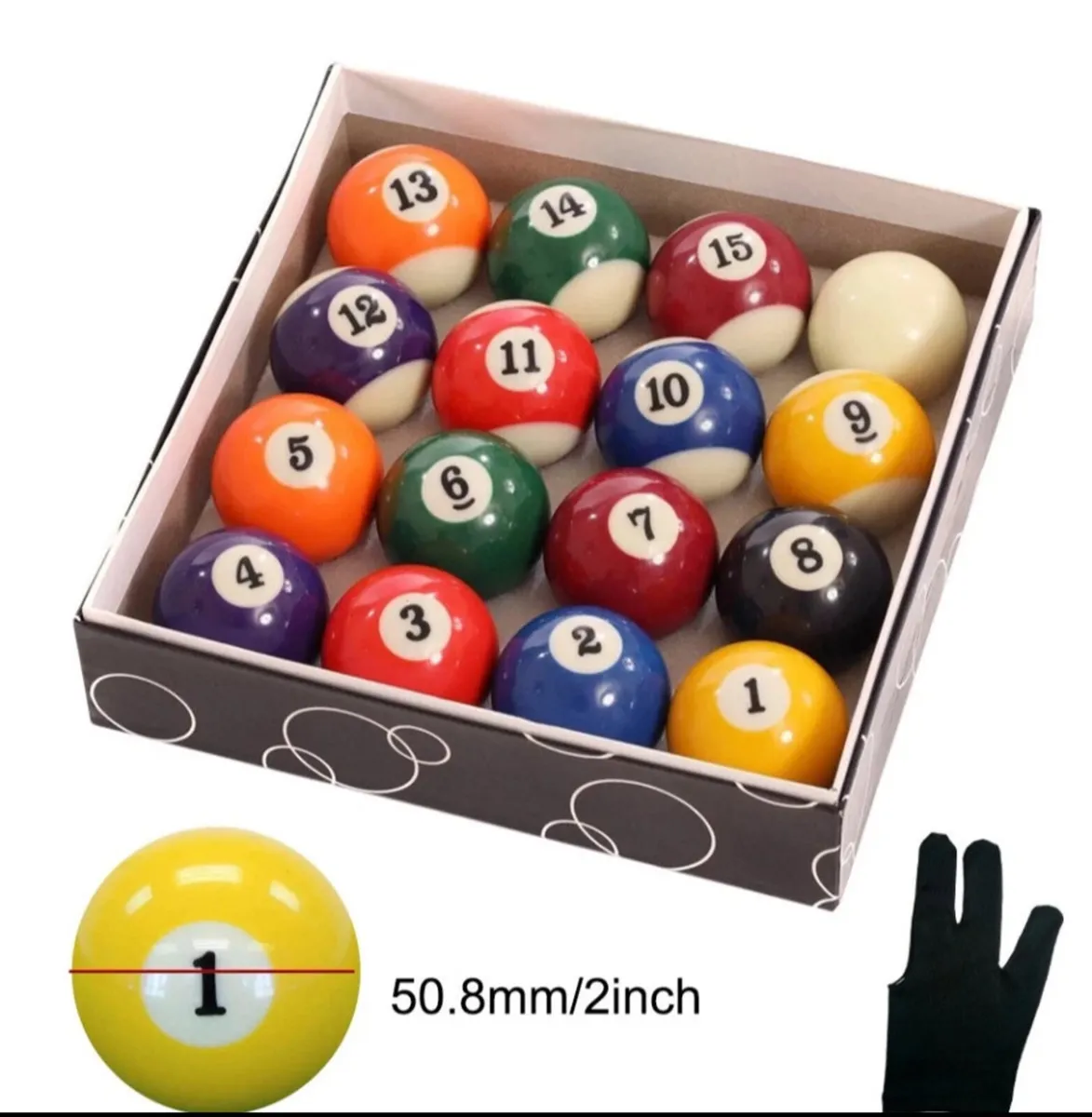 NEW Pool Balls Set 16Pcs Spots And Stripes - Image 1
