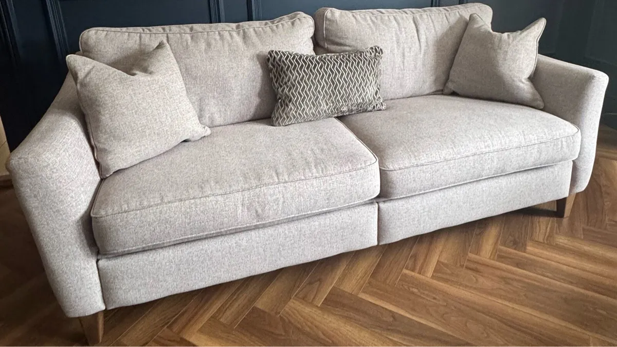 3, 2, 1 Suite Taupe/Grey Fabric Electric Reclining - Image 2