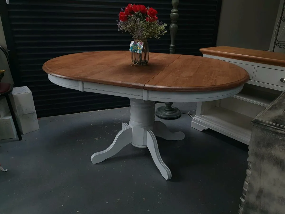 6 seater extendable solid oak - Image 4