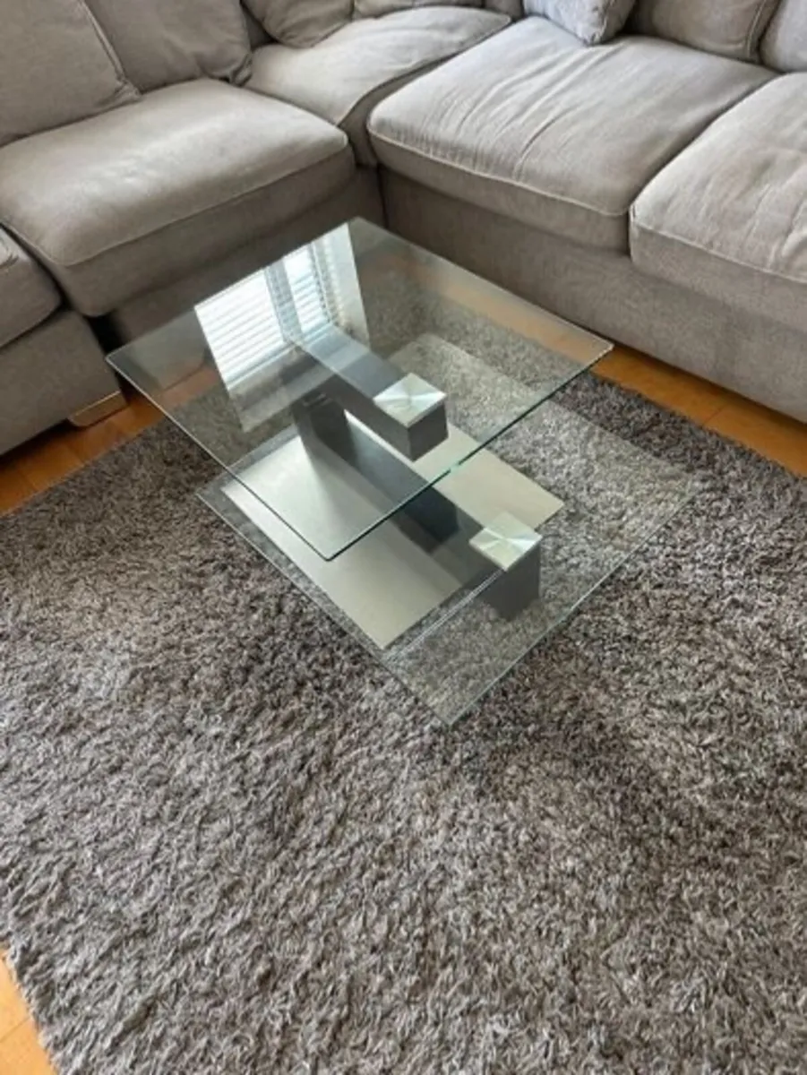 Glass swivel coffee table - Image 3