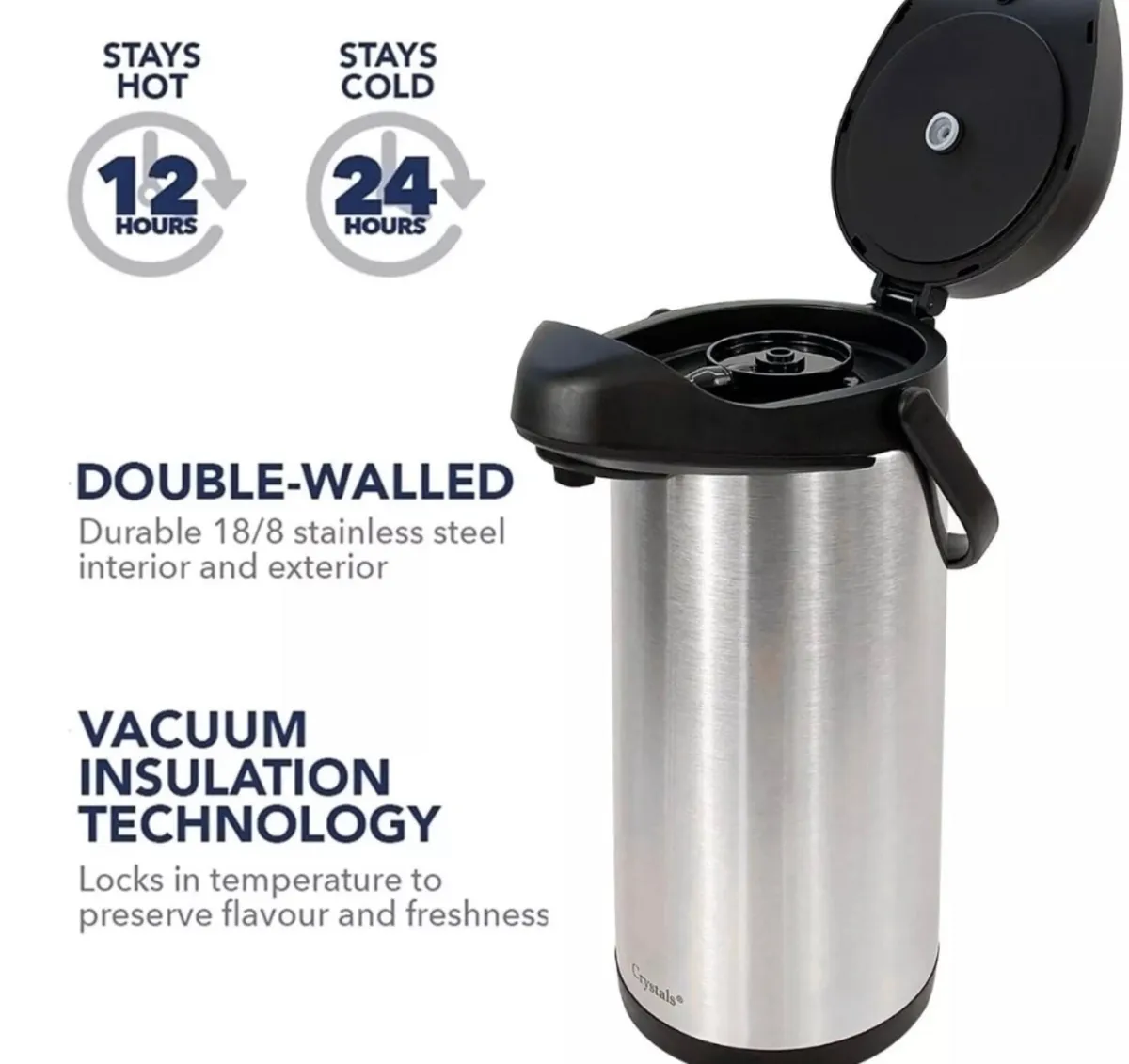 Tea or Coffee Vacuum Air Pot Flask - Image 2