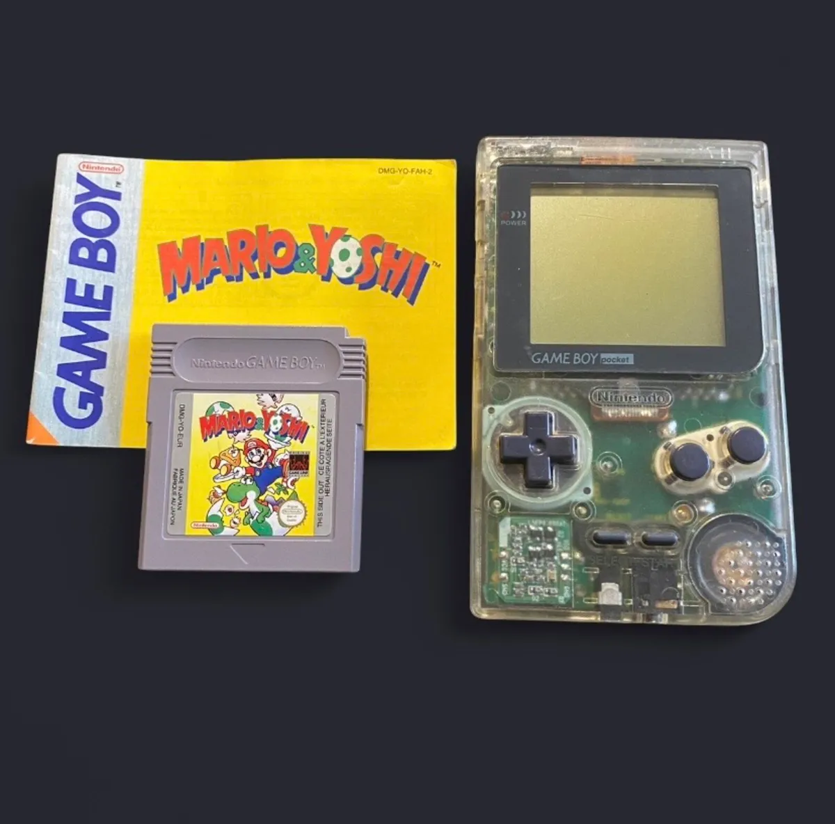 Clear Nintendo Gameboy Pocket With Mario & Yoshi - Image 1