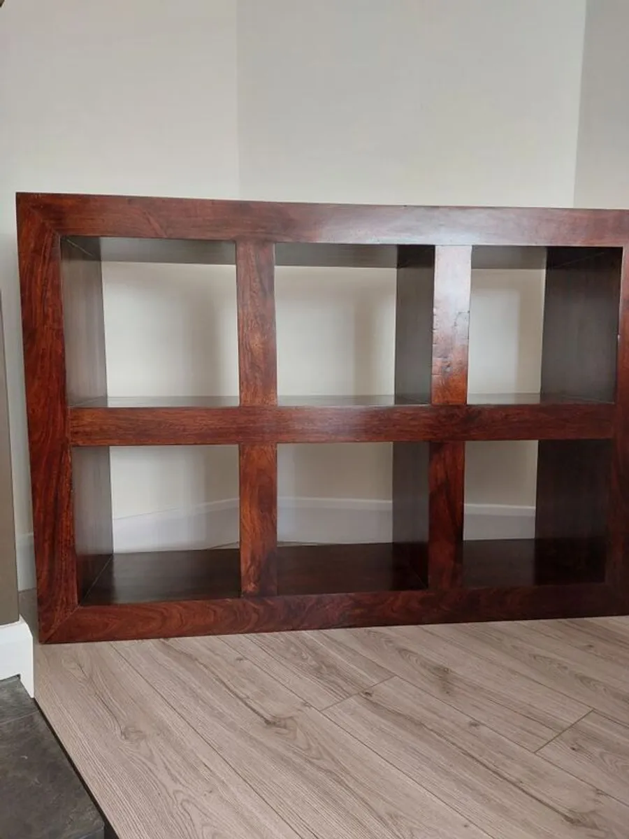 Solid Wood 6 Cube Unit - Walnut - Image 3