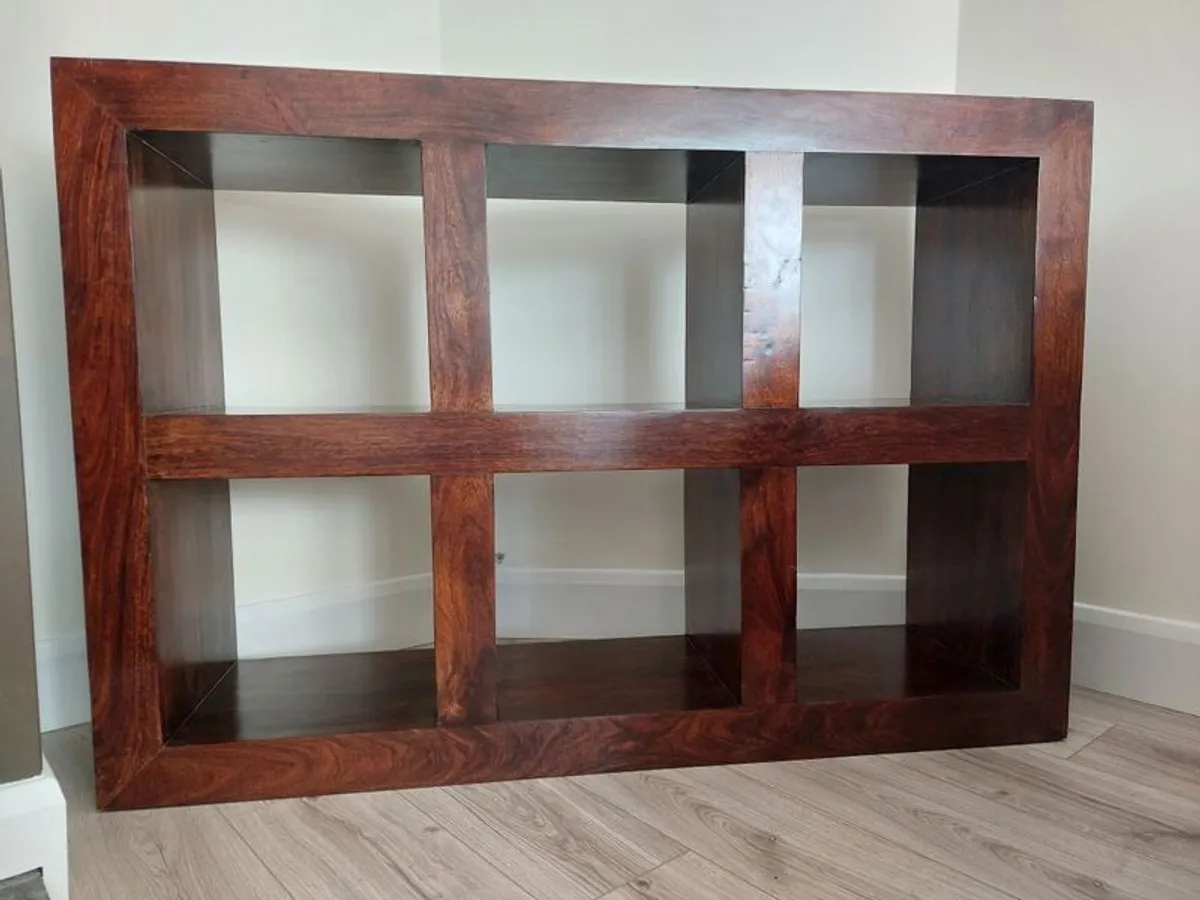 Solid Wood 6 Cube Unit - Walnut - Image 4