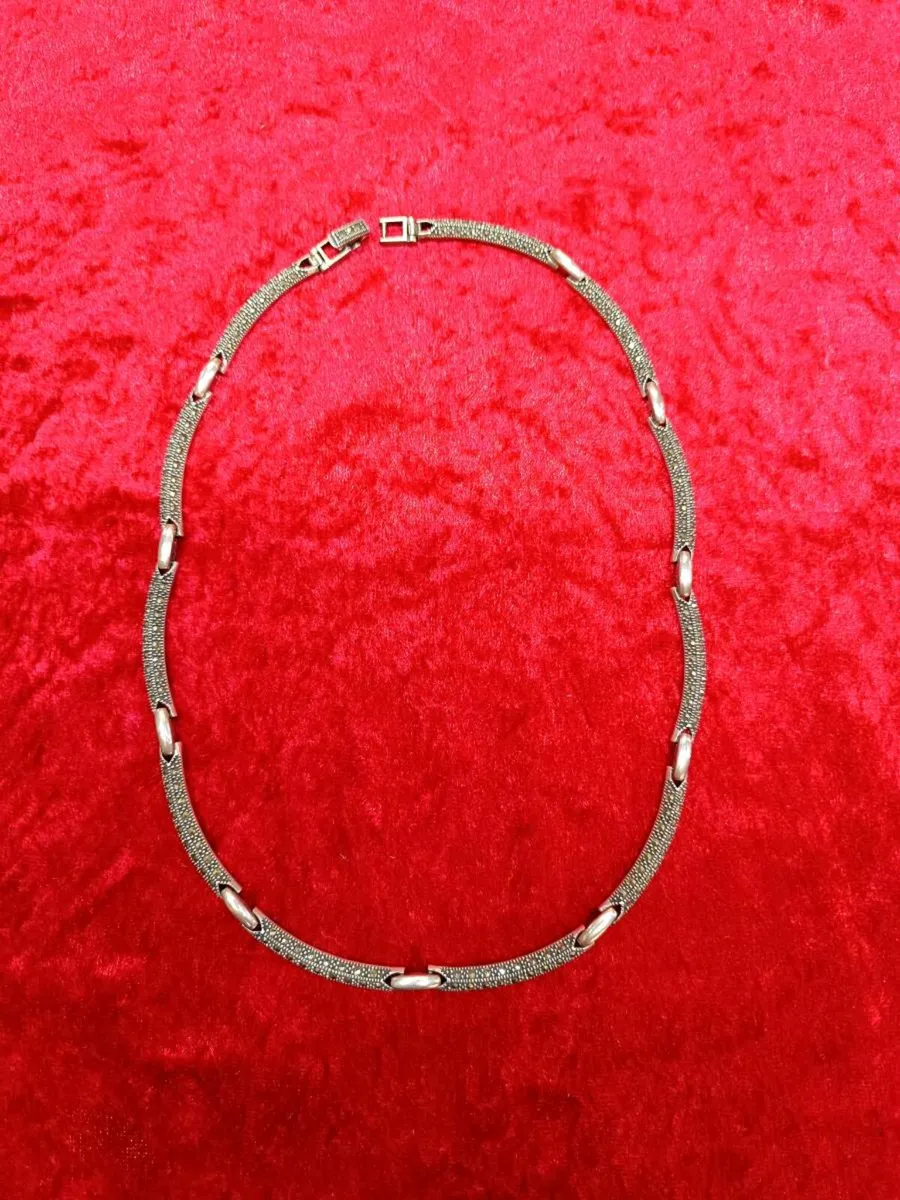 Vintage Silver & Marcasite Necklace - Image 1