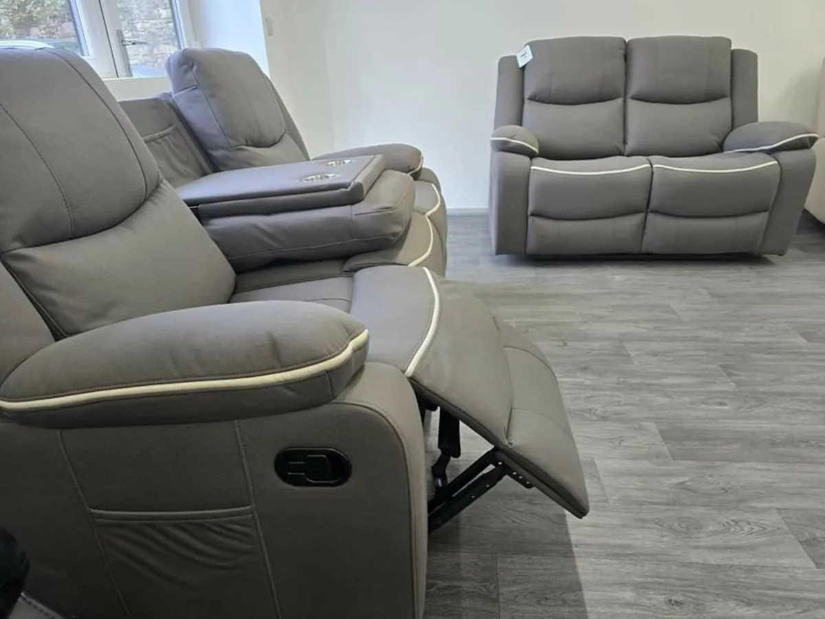 Chloe 3+2 Seater Micro Fabric Recliner Sofa - Image 3