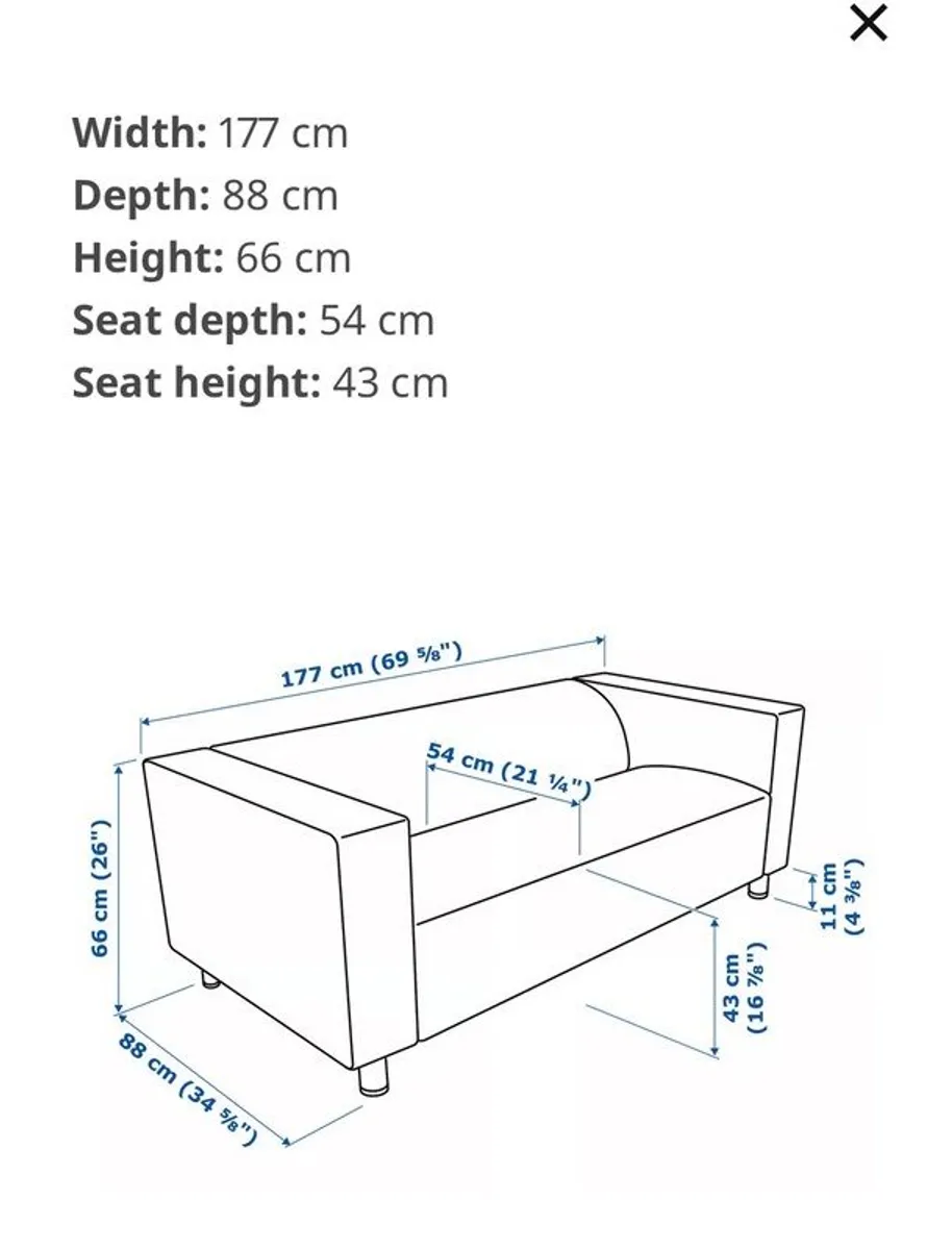 ikea Klippan 2 seater black vegan leather sofa - Image 2