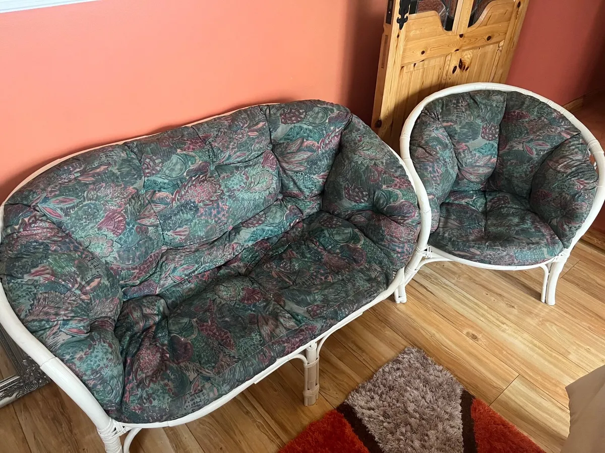 3 piece Cane furniture - Image 1