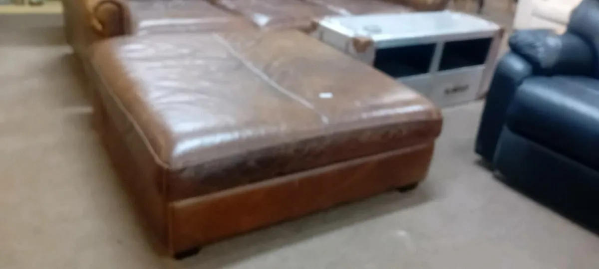 Large Real Leather Ottoman