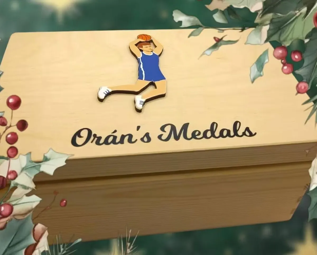 Personalised Basketball Keepsake Medal Box